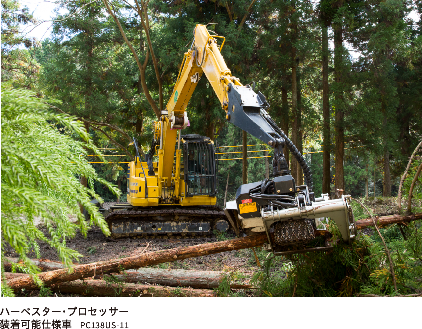 ハーベスター・プロセッサー装着可能仕様車 PC138US-11